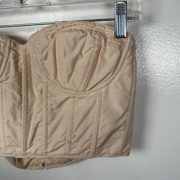 Bill Levkoff Bustier Lingerie Beige Womens Sz 10 Polyester Strapless Zip Corset - Picture 8 of 16